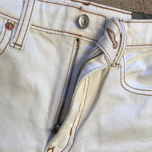 Wild Fable White Denim Shorts NEW Womens Size 00 High Waist 24 High Rise - Picture 6 of 13